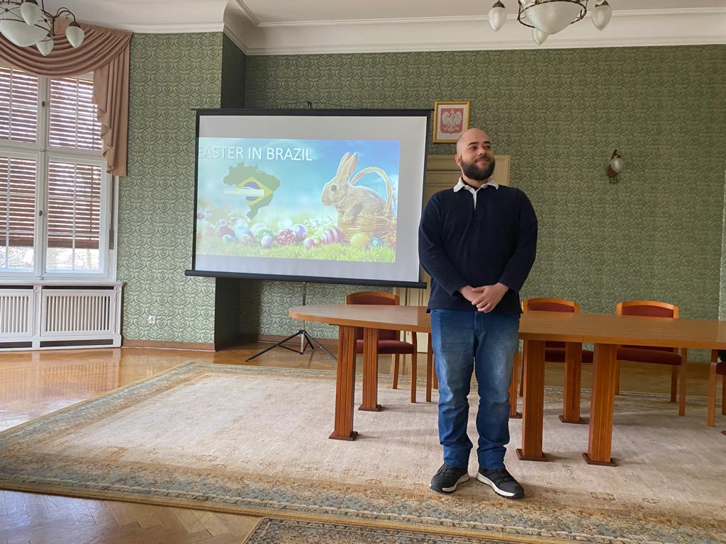 A man making a presentation.