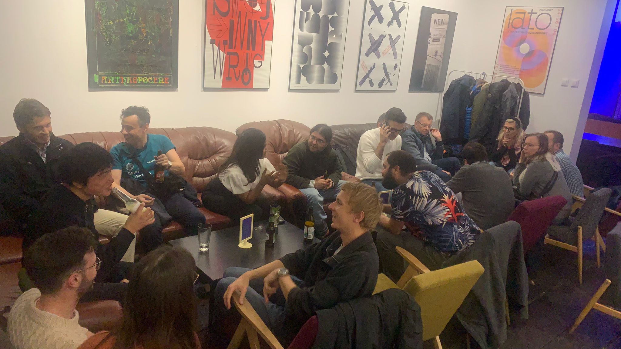 People sitting around the table.