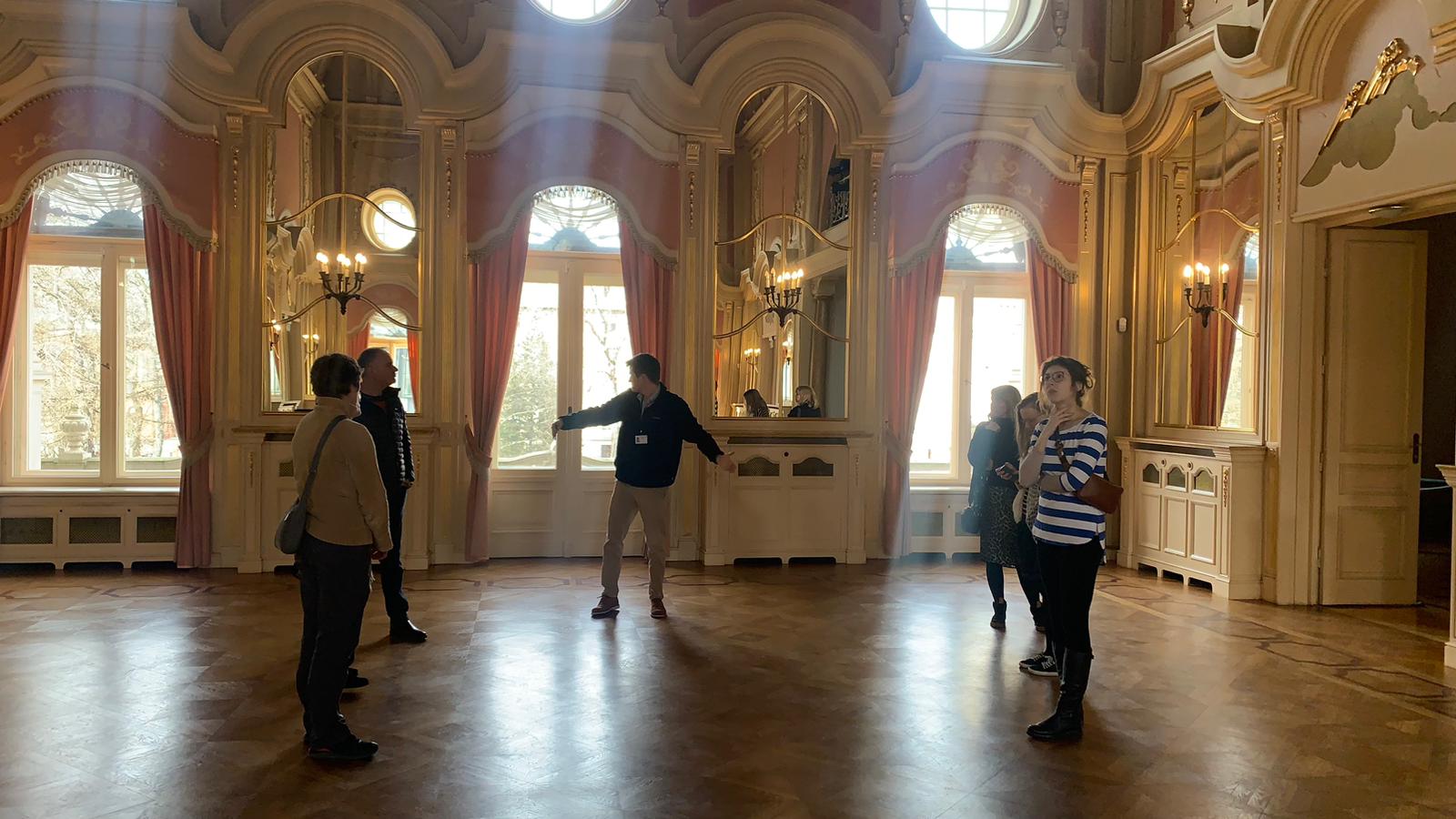 People in a museum.