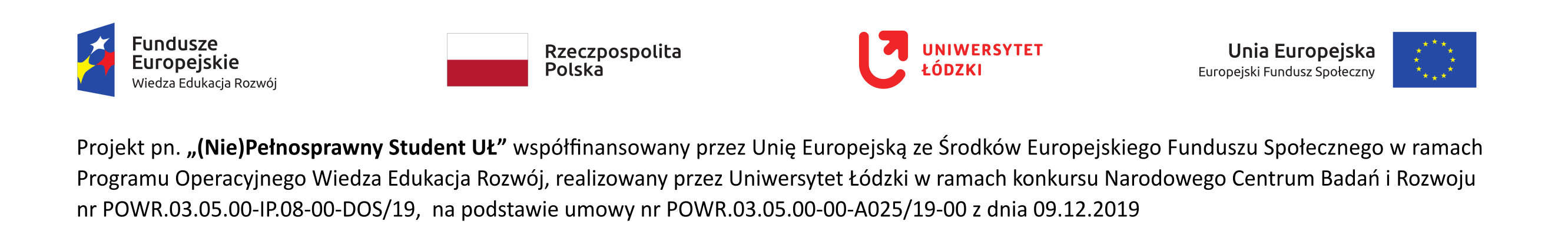 Logotypy Projektu (Nie)Pełnosprawny Student UŁ