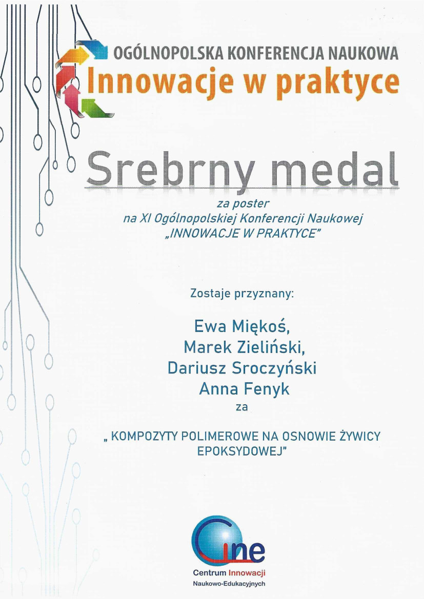 Dyplom za otrzymanie srebrnego medalu