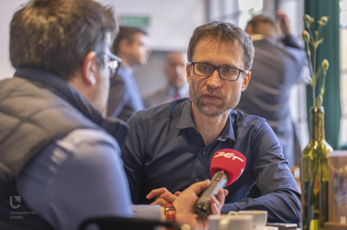  Prof. Piotr Krajewski giving an interview