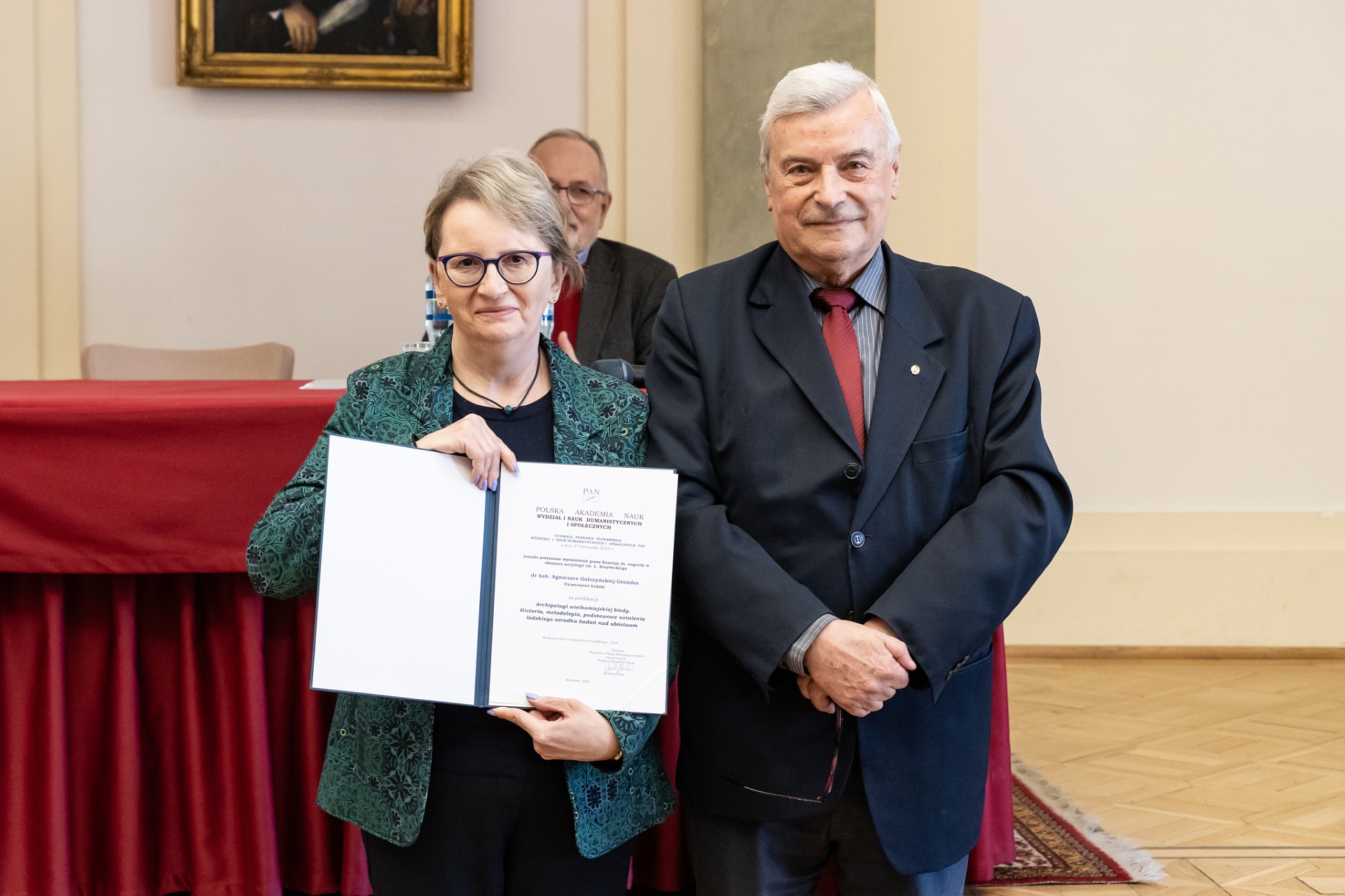 prof. Golczyńska-Grondas podczas wręczenia nagrody