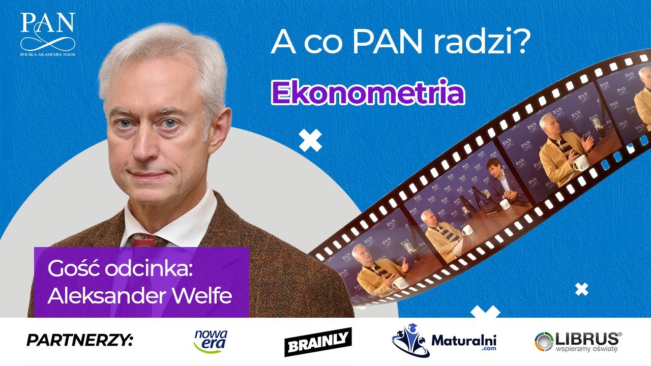 Poster of the series with Prof. Welfe and the title of the episode Econometrics