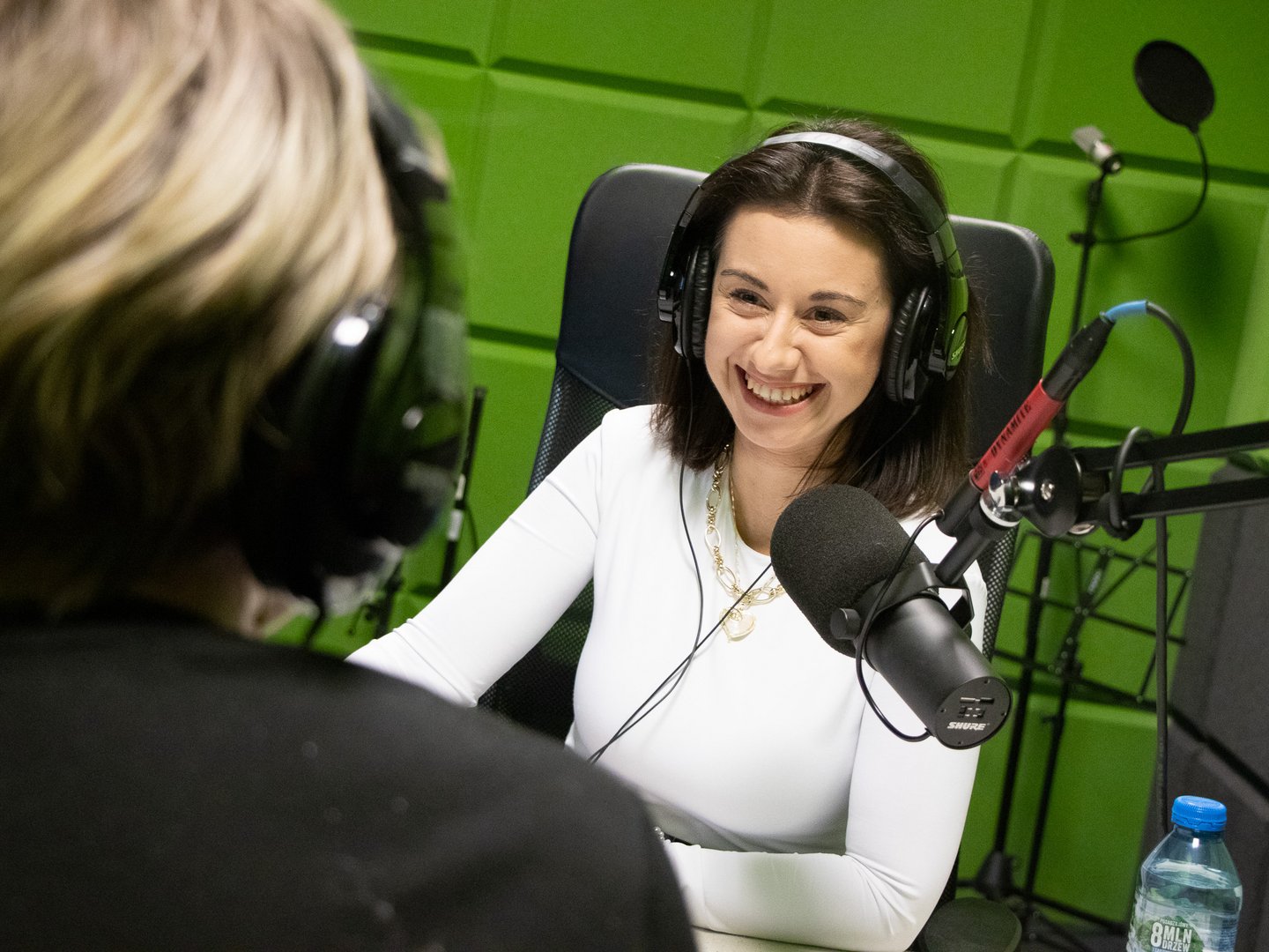 Dr Klaudia Jeznach in the radio studio