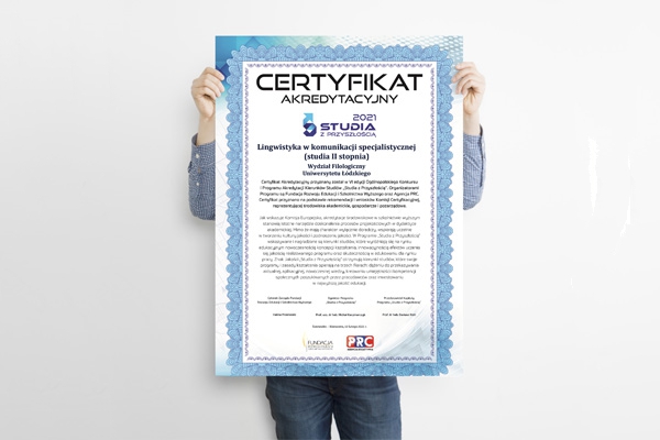 Certfyikat "Studia z Przyszłością"