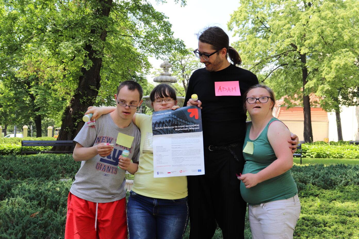 A photo of Dr Adam Drozdowski with the project participants