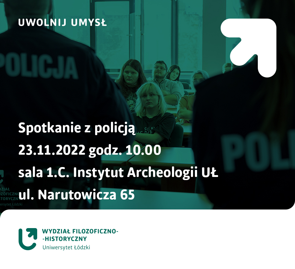 grafika reklamująca spotkanie z policją 
