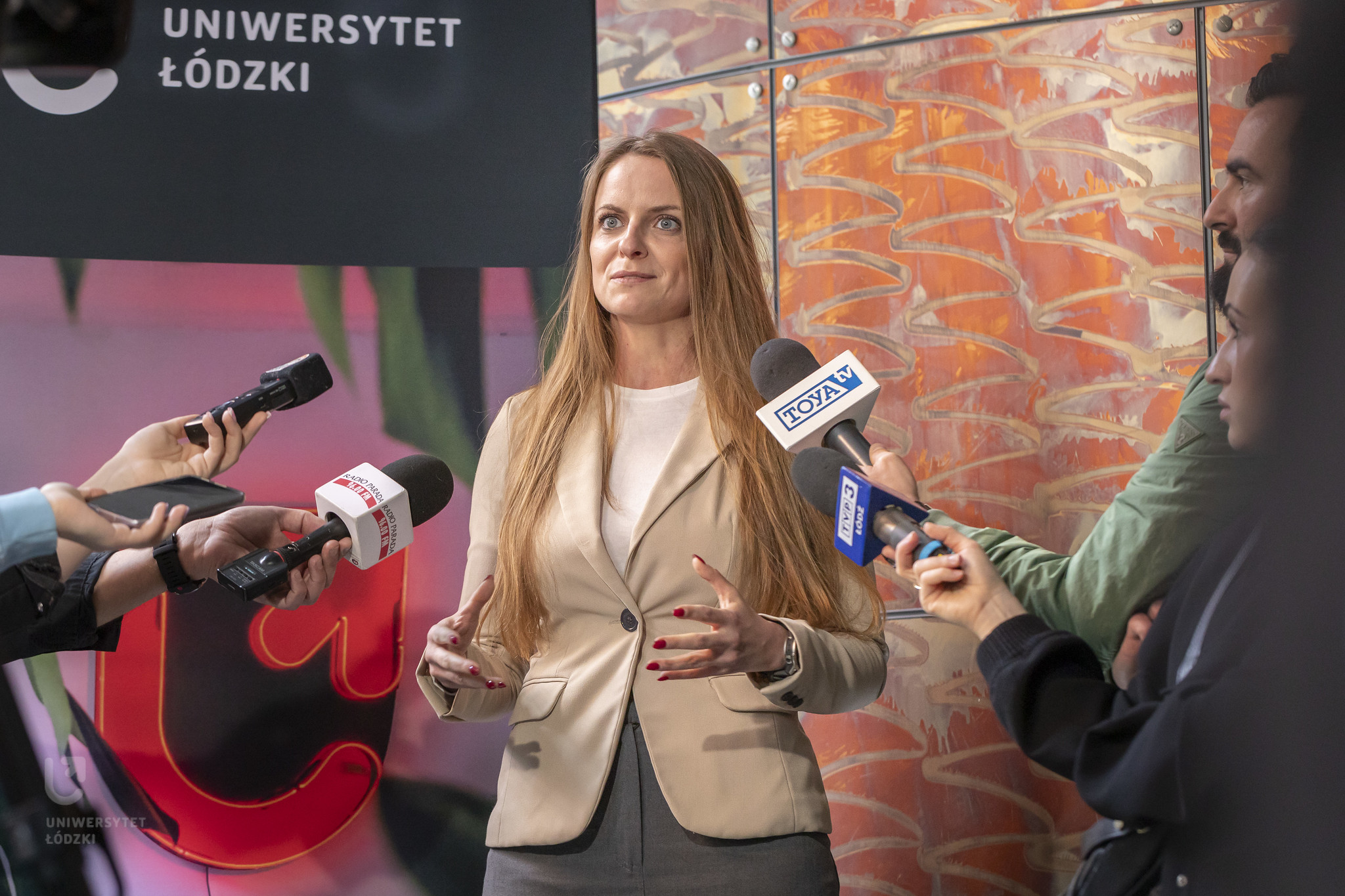 Katarzyna Wszoła podczas briefingu